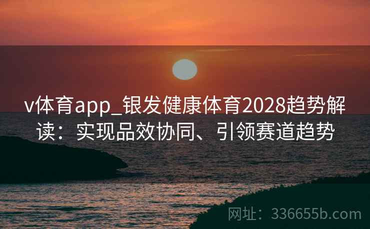 v体育app_银发健康体育2028趋势解读：实现品效协同、引领赛道趋势