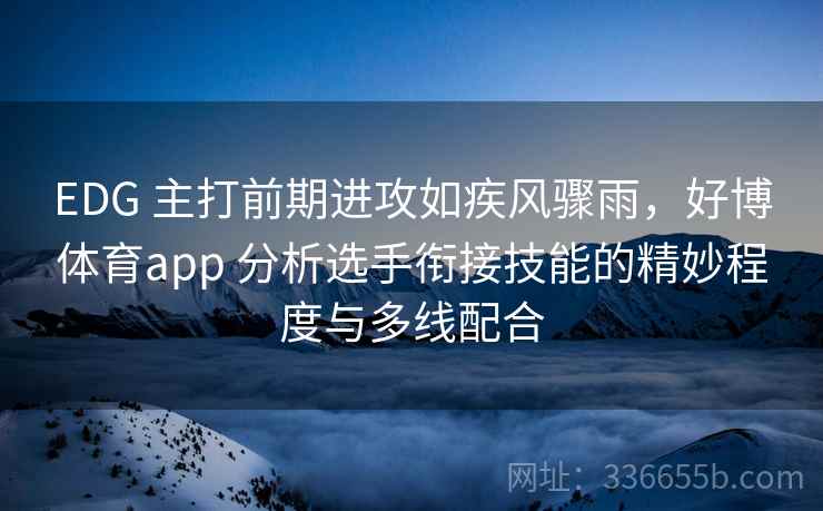 EDG 主打前期进攻如疾风骤雨，好博体育app 分析选手衔接技能的精妙程度与多线配合